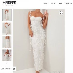 Heiress Beverly Hills white corset petal linen maxi dress